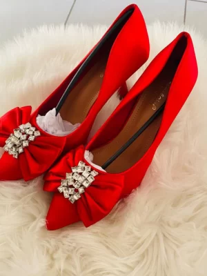 Stiletto Women's High Heels With Pearls