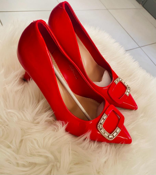 Crystal Pumps Pointed Toe Luxury Lady Low Heels
