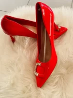Crystal Pumps Pointed Toe Luxury Lady Low Heels